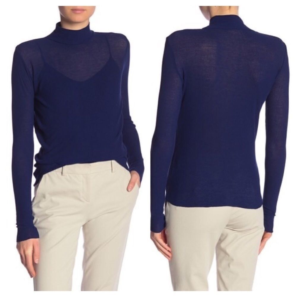 Vince Long Sleeve Solid Turtleneck Size Medium